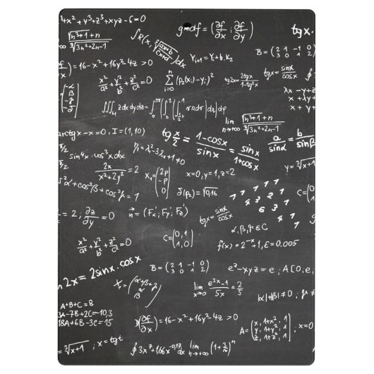 Math formas auf einem Blackboard Klemmbrett (Rückseite)