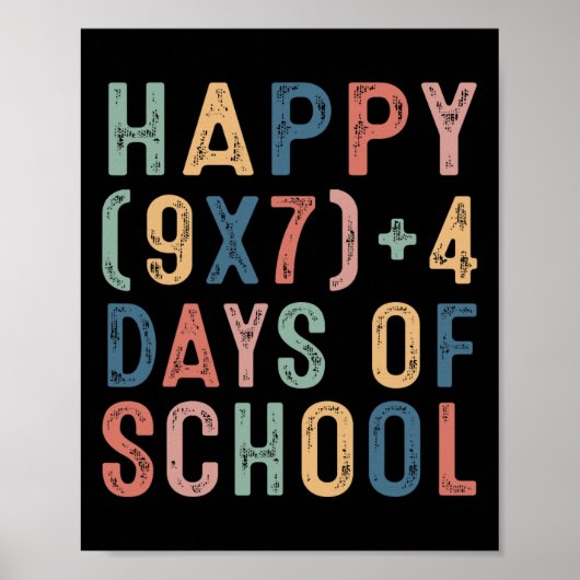 Math Formula 67 Days Of School Funny Math Teacher Poster (Vorne)