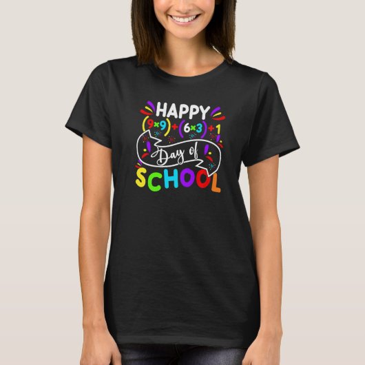 Math Formula Happy 100 Days Of School Math Teacher T-Shirt (Vorderseite)