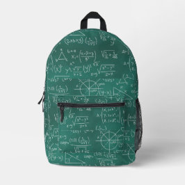 Math Formulas Geek Green Bedruckter Rucksack