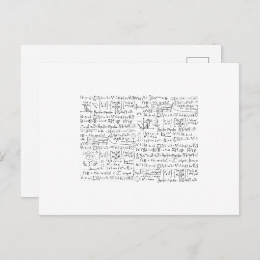 Math Formulas Muster Postkarte (Vorne/Hinten)