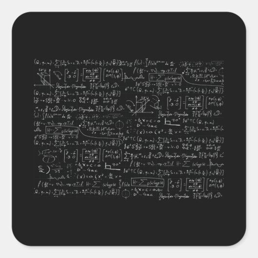 Math Formulas Muster Quadratischer Aufkleber (Vorderseite)