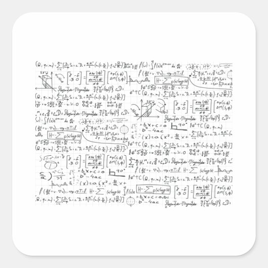 Math Formulas Muster Quadratischer Aufkleber (Vorderseite)