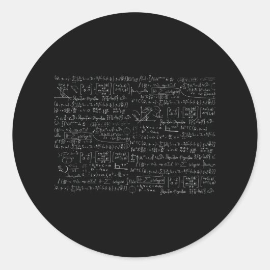 Math Formulas Muster Runder Aufkleber (Vorderseite)