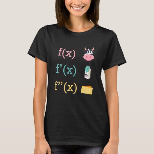 Math Fun Kuh Milch Käse Ableitung Infinity Calc T-Shirt (Vorderseite)
