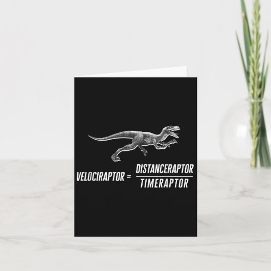 Math Geek Dinosaur Velociraptor Gleichung V2 Karte (Vorderseite)