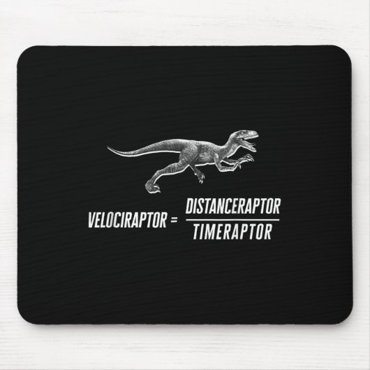 Math Geek Dinosaur Velociraptor Gleichung V2 Mousepad (Vorne)
