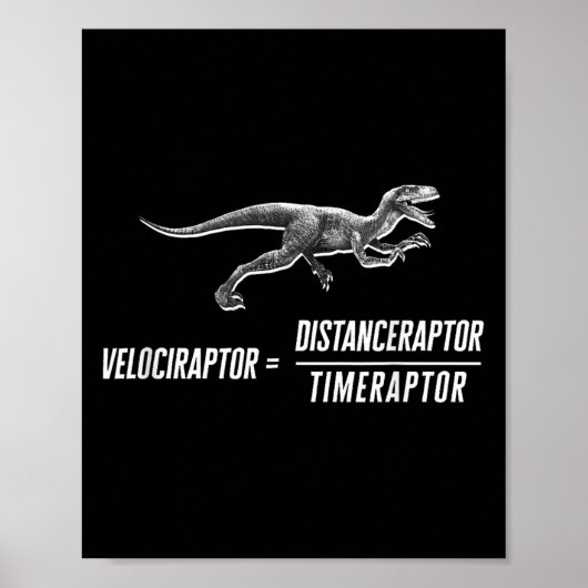 Math Geek Dinosaur Velociraptor Gleichung V2 Poster (Vorne)