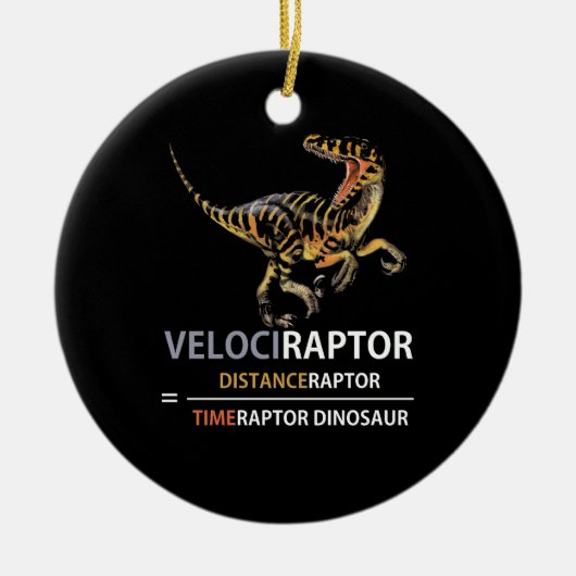 Math Geek Dinosaur Velociraptor Keramik Ornament (Vorne)