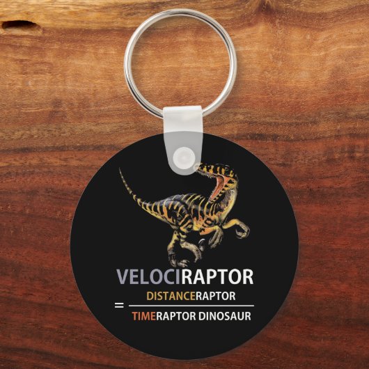 Math Geek Dinosaur Velociraptor Schlüsselanhänger (Vorderseite)