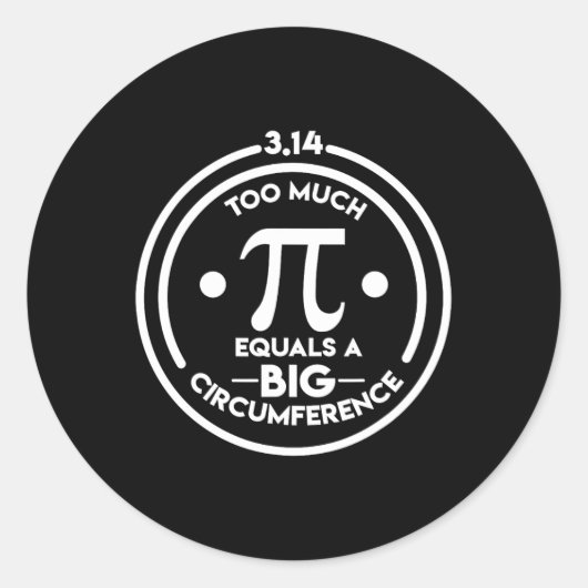 Math Geek Pi Day Large Circumference Runder Aufkleber (Vorderseite)