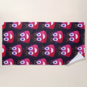 Math Geek Watercolor Candy Character Pattern Strandtuch (Vorderseite)