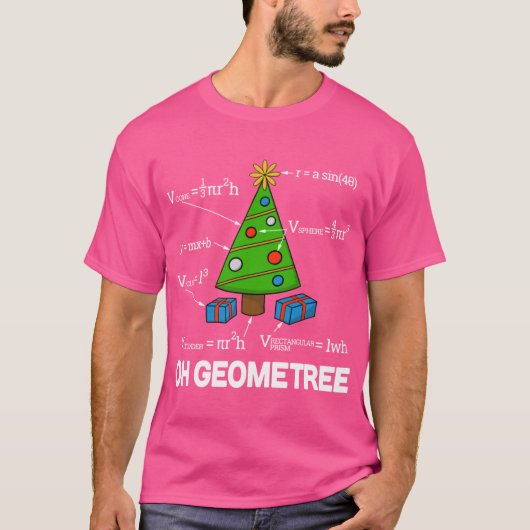 Math Geometrie Weihnachtsbaum Geometree retro T-Shirt (Vorderseite)