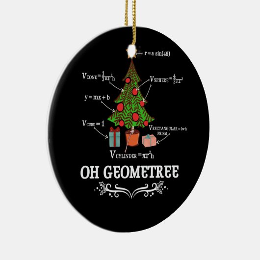 Math Geometry Christmas Tree Geometree Lehrer Keramik Ornament (Rechts)
