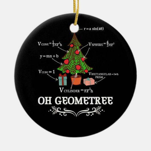 Math Geometry Christmas Tree Geometree Lehrer Keramik Ornament (Vorne)