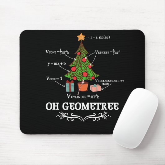 Math Geometry Christmas Tree Geometree Lehrer Mousepad (Mit Mouse)