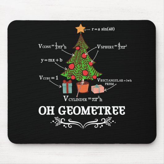 Math Geometry Christmas Tree Geometree Lehrer Mousepad (Vorne)