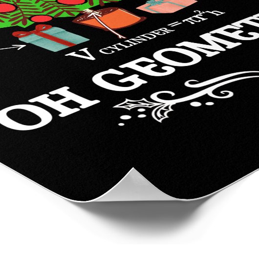 Math Geometry Christmas Tree Geometree Lehrer Poster (Ecke)