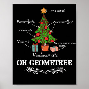Math Geometry Christmas Tree Geometree Lehrer Poster