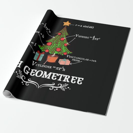 Math Geometry Christmas Tree Geometree Teacher Geschenkpapier (Ungerollt)