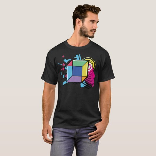 Math Geometry Geometric Cube Isometric 2d gallop g T-Shirt (Vorne ganz)