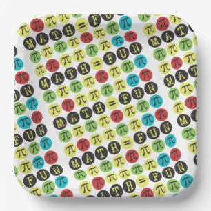 Math gleicht Fun Funny Funny Mod Pi Paper Plate Pappteller