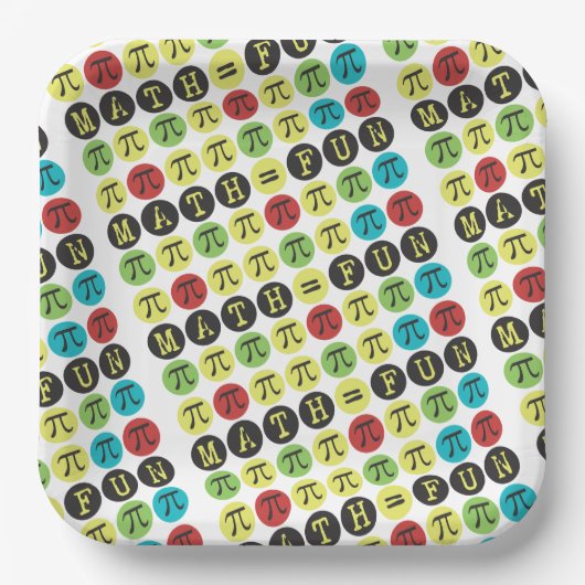 Math gleicht Fun Funny Funny Mod Pi Paper Plate Pappteller (Vorderseite)