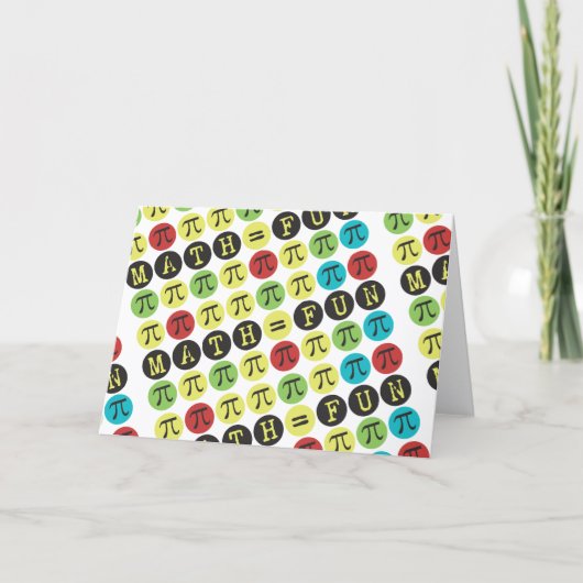 Math gleicht Spaß - Farbenfrohe Mod Pi - Funny Pi Karte (Vorderseite)