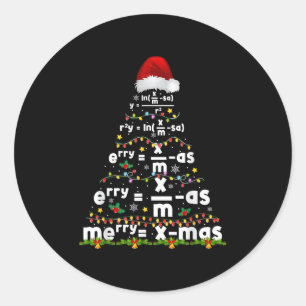 Math-Gleichung Frohe Weihnachten Saison Lehrer Wei Runder Aufkleber
