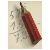 Math-Gleichung mit rotem Stift, Vintages Geschäft Klemmbrett (Rückseite)