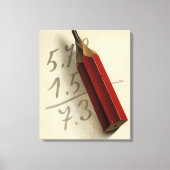 Math-Gleichung mit rotem Stift, Vintages Geschäft Leinwanddruck (Vorderseite)