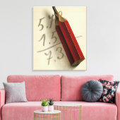 Math-Gleichung mit rotem Stift, Vintages Geschäft Leinwanddruck (Insitu (Wohnzimmer))