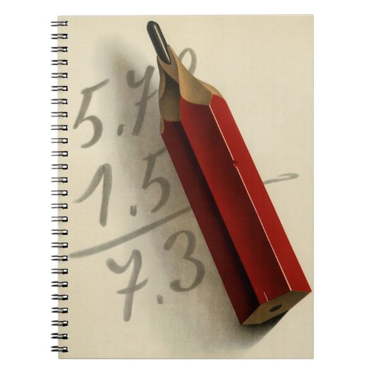 Math-Gleichung mit rotem Stift, Vintages Geschäft Notizblock (Vorderseite)