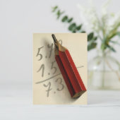 Math-Gleichung mit rotem Stift, Vintages Geschäft Postkarte (Stehend Vorderseite)