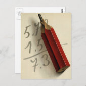 Math-Gleichung mit rotem Stift, Vintages Geschäft Postkarte (Vorne/Hinten)