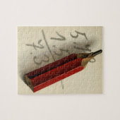 Math-Gleichung mit rotem Stift, Vintages Geschäft Puzzle (Horizontal)