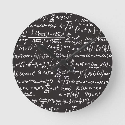 Math-Gleichungen für Blackboard Runde Wanduhr (Vorderseite)