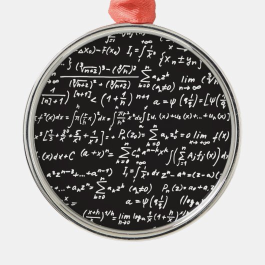 Math-Gleichungen für Blackboard Silbernes Ornament (Vorne)