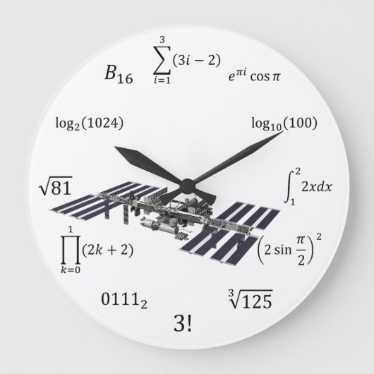 Math-Gleichungen und Notationen Große Wanduhr (Vorderseite)