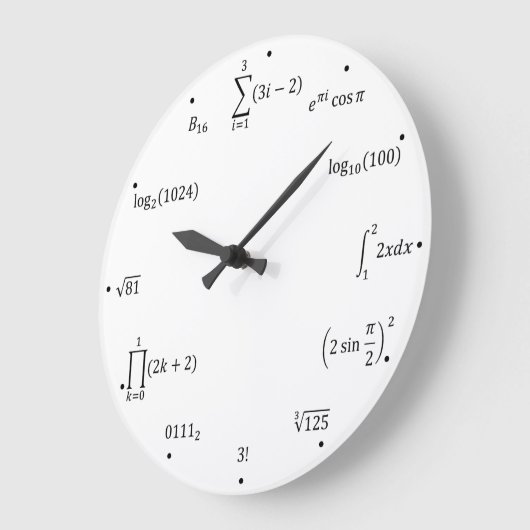 Math-Gleichungen und Notationen Große Wanduhr (Winkel)