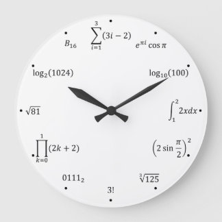 Math-Gleichungen und Notationen Große Wanduhr