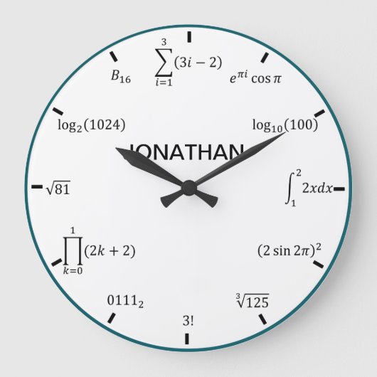 Math-Gleichungen und Notationen Große Wanduhr (Vorderseite)