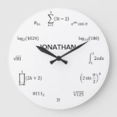 Math-Gleichungen und Notationen Große Wanduhr (Vorderseite)