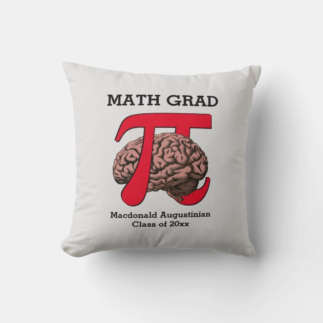 MATH GRAD Pi Brain Abschluss Kissen (Vorderseite)
