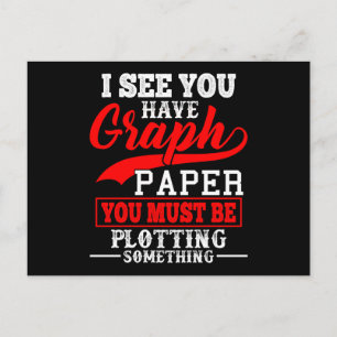 Math Graph Papier Plotten etwas Pun Teacher Postkarte