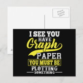 Math Graph Papier Plotten etwas Pun Teacher Postkarte (Vorne/Hinten)