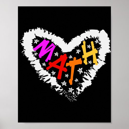 Math Heart Math Teacher Heart Poster (Vorne)