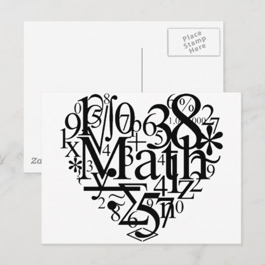 Math Heart Postkarte (Vorne/Hinten)
