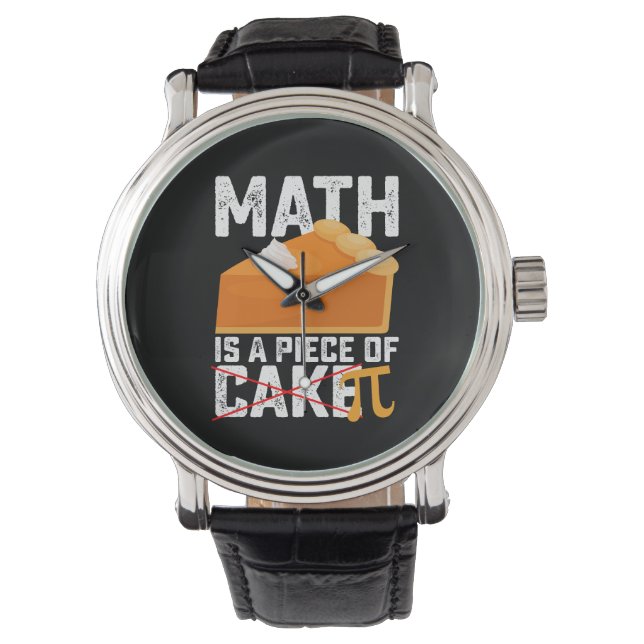 Math Is A Piece of Cake Pi Day Funny Armbanduhr (Vorderseite)