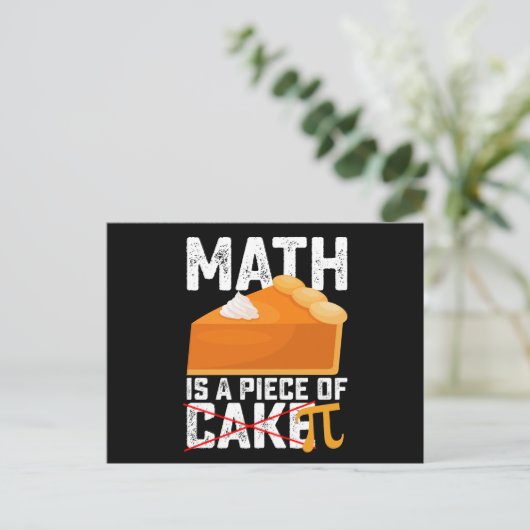 Math Is A Piece of Cake Pi Day Funny Postkarte (Stehend Vorderseite)